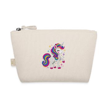Unicorn Colorful Polka Dots  - Bio-Täschchen - Natur - Vorne