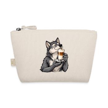 Wolf mit Latte Macchiato - Bio-Täschchen - Natur - Vorne