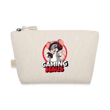 Gaming Maus Gamer Cartoon mit Headset - Bio-Täschchen - Natur - Vorne