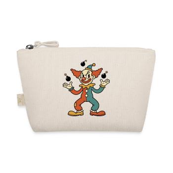 Vintage-Cartoon-Clown, der Bomben jongliert - Bio-Täschchen - Natur - Vorne