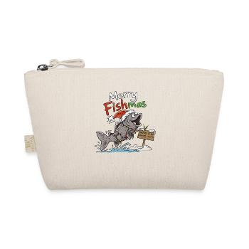 Merry Fishmas | Lustiger Fisch Weihnachten Angler - Bio-Täschchen - Natur - Vorne