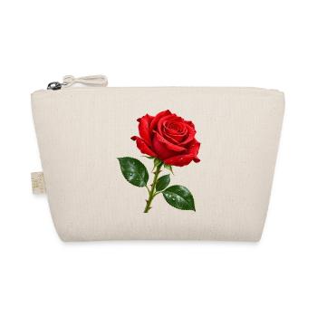 Crimson Rose mit Tautropfen - Bio-Täschchen - Natur - Vorne