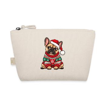 Weihnachten Bulldogge Frenchie Hund Geschenk - Bio-Täschchen - Natur - Vorne