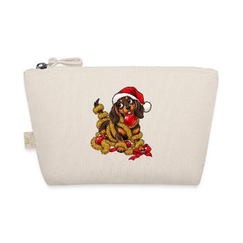 Weihnachten Dackel Hund Geschenkidee - Bio-Täschchen - Natur - Vorne