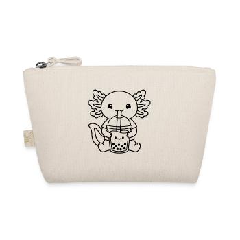 Süßer Axolotl Bubble Tea Umriss Kawaii Boba Drink - Bio-Täschchen - Natur - Vorne