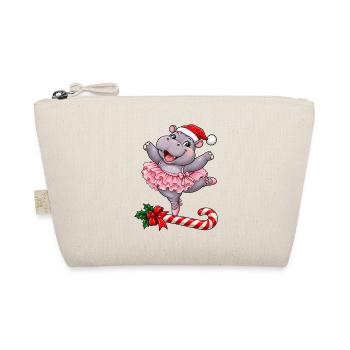 Weihnachten Nilpferd Ballett Ballerina Geschenk - Bio-Täschchen - Natur - Vorne