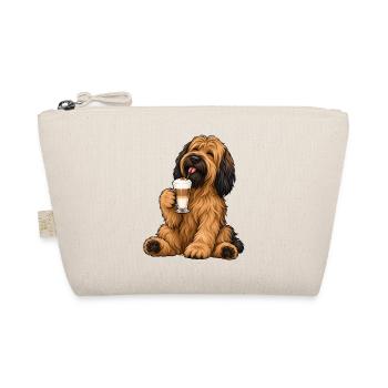 Briard mit Latte Macchiato - Bio-Täschchen - Natur - Vorne