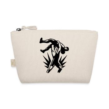 Wrestling Ringer Wurf Symbol Schwarz - Bio-Täschchen - Natur - Vorne