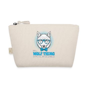 It's A Wolf Thing Hipster Wolf Brille Spruch - Bio-Täschchen - Natur - Vorne