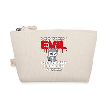 I'm Actually Evil Süßer Wolf Halloween Spruch - Bio-Täschchen - Natur - Vorne