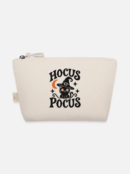 Hokuspokus Schwarze Katze Hexe Mond Halloween - Bio-Täschchen - Natur