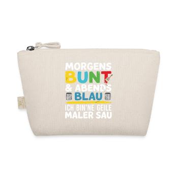 Morgen bunt, Abend blau Malerspruch - Bio-Täschchen - Natur - Vorne