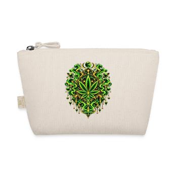 Grünes Cannabisblatt Mandala - Bio-Täschchen - Natur - Vorne