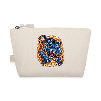 Blauer Tiger in Flammen - Bio-Täschchen - Natur - Vorne