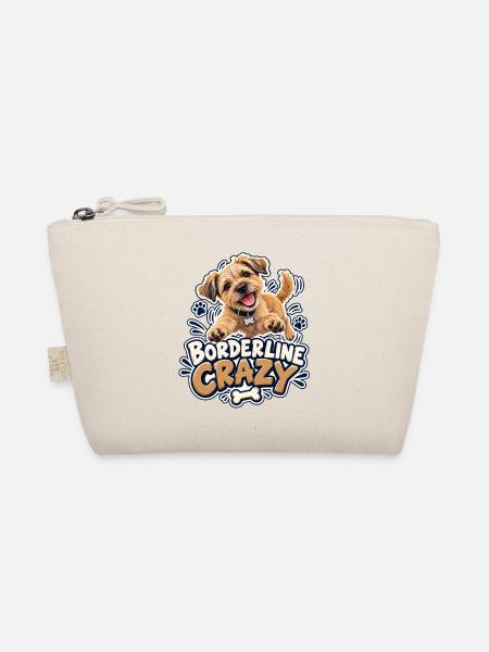 Borderline Crazy – Border Terrier - Bio-Täschchen - Natur