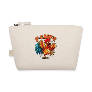 Funny F-CAW-F Crazy Rooster Retro Chicken - Bio-Täschchen - Natur - Vorne