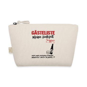 Gästeliste Married Gästebuch Hochzeit Alkohol - Bio-Täschchen - Natur - Vorne