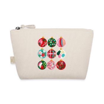 Weihnachten Boho Gemalte Christbaumkugeln  - Bio-Täschchen - Natur - Vorne