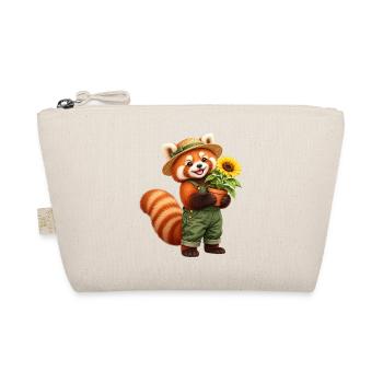 Roter Panda-Gärtner mit Sonnenblume - Bio-Täschchen - Natur - Vorne
