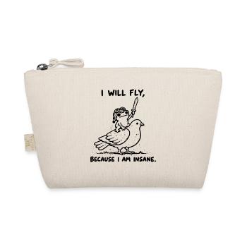 I Will Fly Because I Am Insane - Frosch auf Taube - Bio-Täschchen - Natur - Vorne