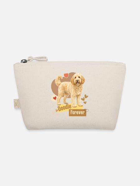 Doodle Hund Forever Herzchen - Bio-Täschchen - Natur