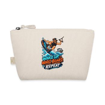 Wake Up Wakeboard Repeat Motiv - Bio-Täschchen - Natur - Vorne