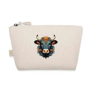 Stier Kopf Ornamente Bunt - Bio-Täschchen - Natur - Vorne