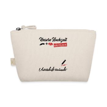Gästeliste Gästebuch Unsere Hochzeit Married Braut - Bio-Täschchen - Natur - Vorne