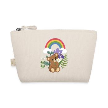 Farn · Natur · Teddy mit Blume - Bio-Täschchen - Natur - Vorne