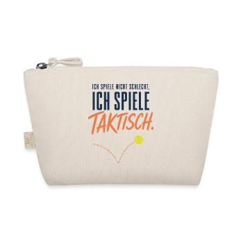 Ich spiele taktisch Lustiger Tennis Spruch - Bio-Täschchen - Natur - Vorne