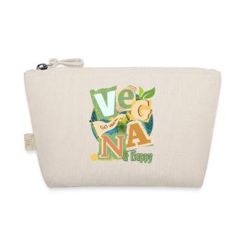 Vegan Welt Collage - Bio-Täschchen - Natur - Vorne