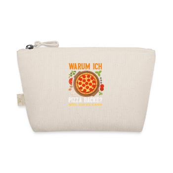 Warum Ich Pizza Backe Spruch - Bio-Täschchen - Natur - Vorne