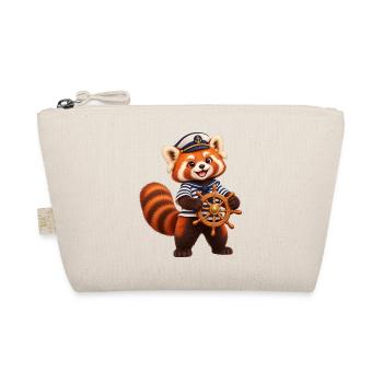 Sailor Red Panda mit Schiffsrad - Bio-Täschchen - Natur - Vorne