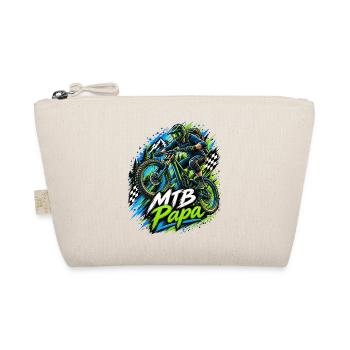 MTB Papa Abenteuerprint Geschenkidee - Bio-Täschchen - Natur - Vorne
