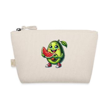 Süße Avocado Wassermelone Cartoon Sommer Früchte - Bio-Täschchen - Natur - Vorne