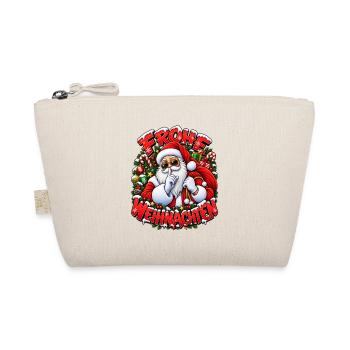 Frohe Weihnachten Nikolaus Weihnachtsmann Geschenk - Bio-Täschchen - Natur - Vorne