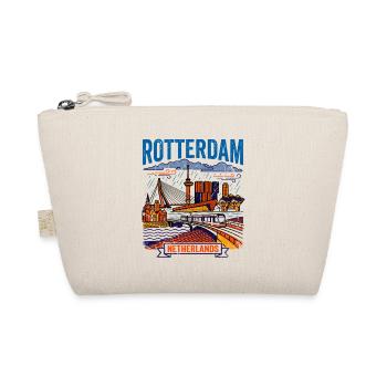Retro Rotterdam Netherlands Cityscape Skyline Aug - Bio-Täschchen - Natur - Vorne
