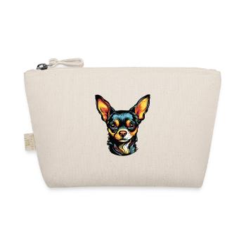 Chihuahua Hund Kopf Bunt - Bio-Täschchen - Natur - Vorne