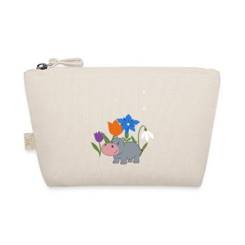 Flusspferd Blumen Kinder Geschenkidee Tierfreunde - Bio-Täschchen - Natur - Vorne