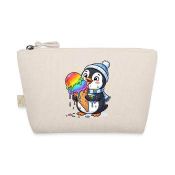 Regenbogen Eis Pinguin - Bio-Täschchen - Natur - Vorne