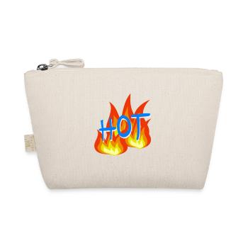 Flammen HOT Schriftzug - Bio-Täschchen - Natur - Vorne