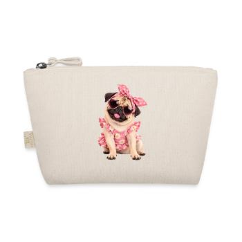 Mops Hund süßer Mops niedlicher Mops - Bio-Täschchen - Natur - Vorne