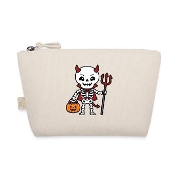 Teufelsskelett Halloween Kürbis Gruseliger Horror-Gif - Bio-Täschchen - Natur - Vorne