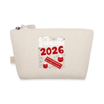 Weihnachten 2026 Burnout Flocken Sprüche Santa - Bio-Täschchen - Natur - Vorne