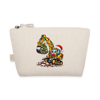 Weihnachtsbagger mit Baumzauber - Bio-Täschchen - Natur - Vorne