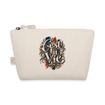 C’est La Vie – Vintage Frankreich Design - Bio-Täschchen - Natur - Vorne