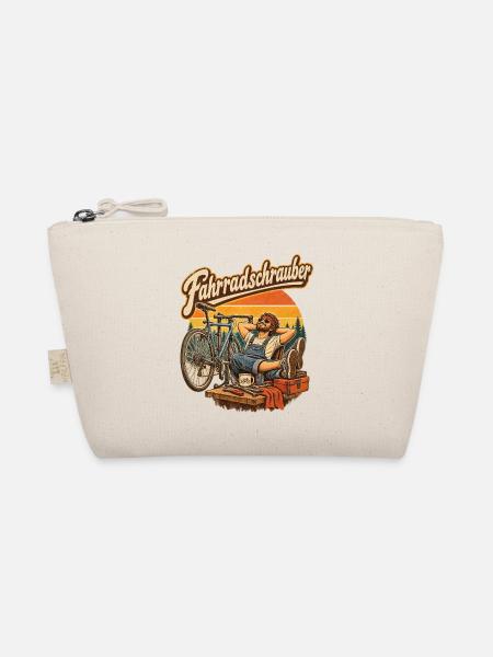 Fahrradschrauber Retro-Print - Bio-Täschchen - Natur