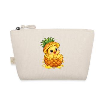 Süße Cartoon Ente mit Ananas Tropisch - Bio-Täschchen - Natur - Vorne