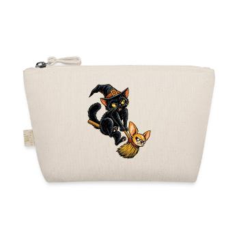 Halloween Hexenkatze mit störrischem - Bio-Täschchen - Natur - Vorne