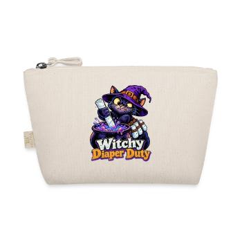 Witchy Diaper Duty Hexenkatze Halloween Papa - Bio-Täschchen - Natur - Vorne